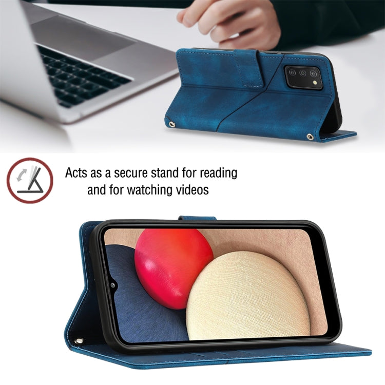 For Samsung Galaxy A02s 164mm Skin-feel Embossed Leather Phone Case