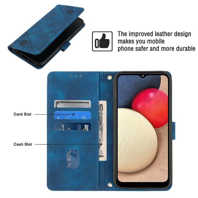 For Samsung Galaxy A02s 164mm Skin-feel Embossed Leather Phone Case