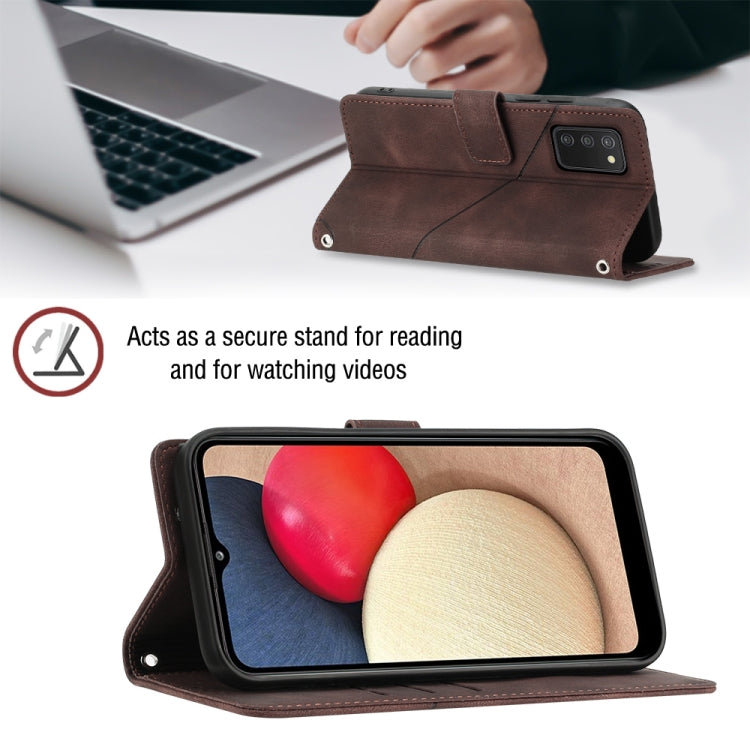 For Samsung Galaxy A02s 164mm Skin-feel Embossed Leather Phone Case