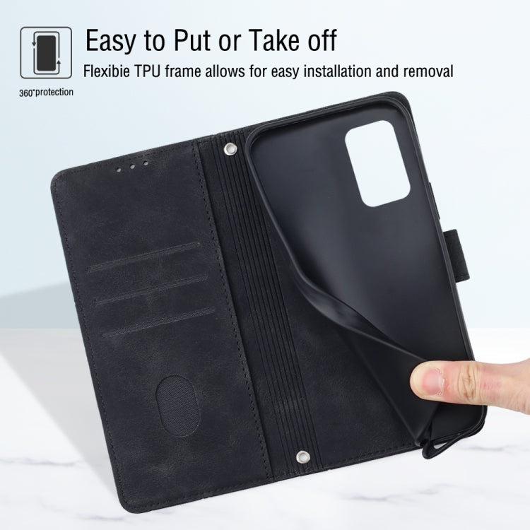 For Samsung Galaxy A02s 164mm Skin-feel Embossed Leather Phone Case