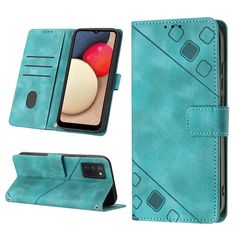For Samsung Galaxy A02s 166mm Skin-feel Embossed Leather Phone Case