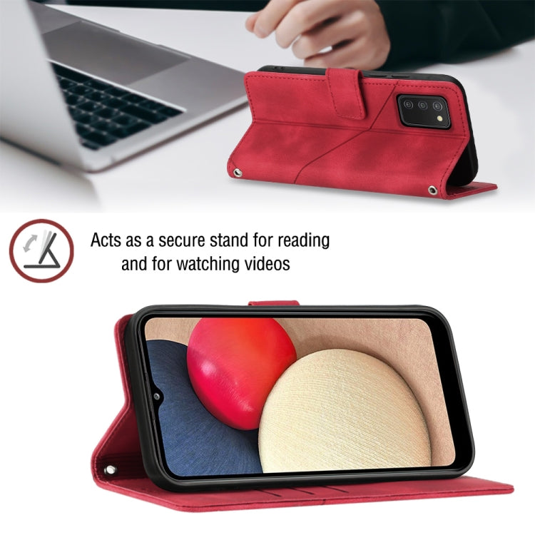 For Samsung Galaxy A02s 166mm Skin-feel Embossed Leather Phone Case