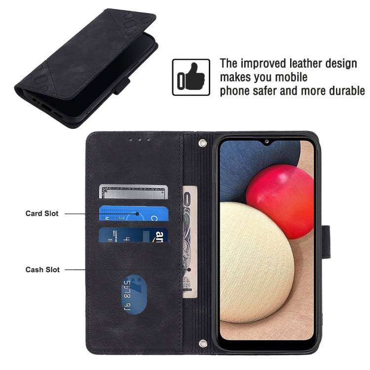 For Samsung Galaxy A02s 166mm Skin-feel Embossed Leather Phone Case