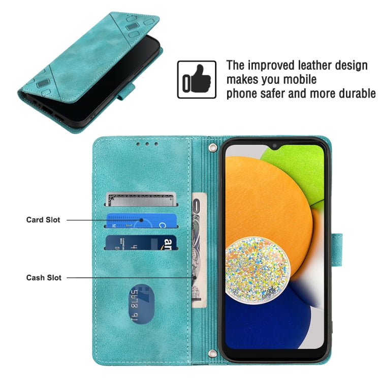 For Samsung Galaxy A03 166mm EU Version Skin-feel Embossed Leather Phone Case