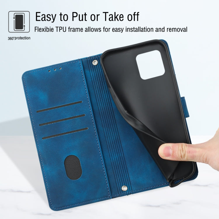 For Samsung Galaxy A03 166mm EU Version Skin-feel Embossed Leather Phone Case