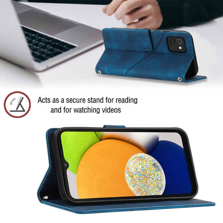 For Samsung Galaxy A03 166mm EU Version Skin-feel Embossed Leather Phone Case