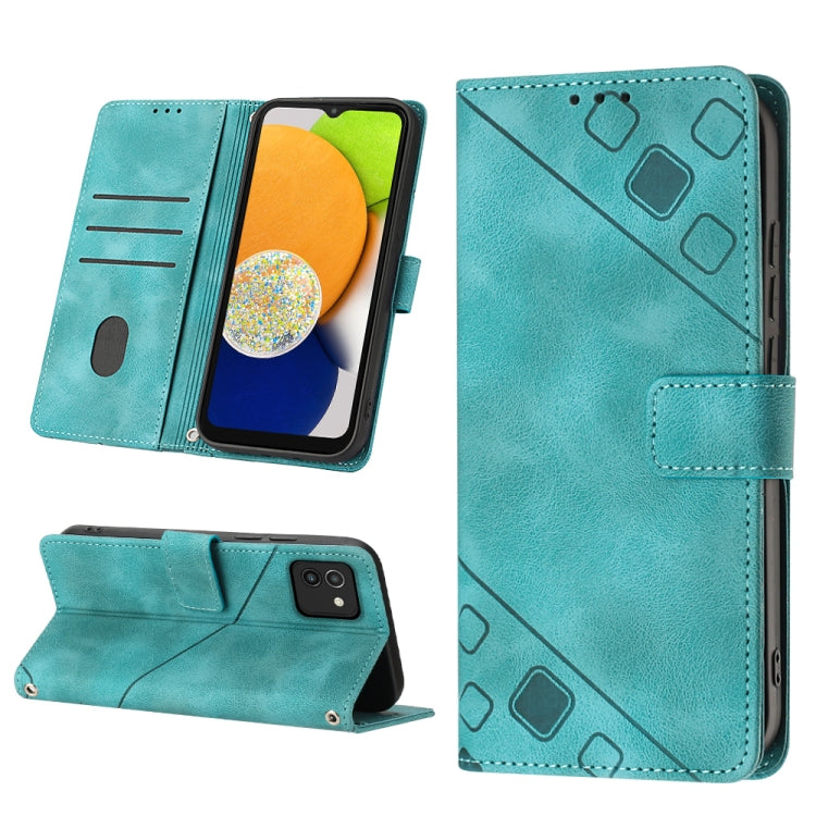 For Samsung Galaxy A03 164mm Global Skin-feel Embossed Leather Phone Case