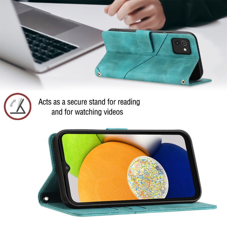 For Samsung Galaxy A03 164mm Global Skin-feel Embossed Leather Phone Case