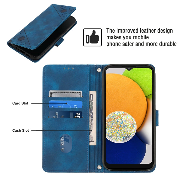 For Samsung Galaxy A03 164mm Global Skin-feel Embossed Leather Phone Case