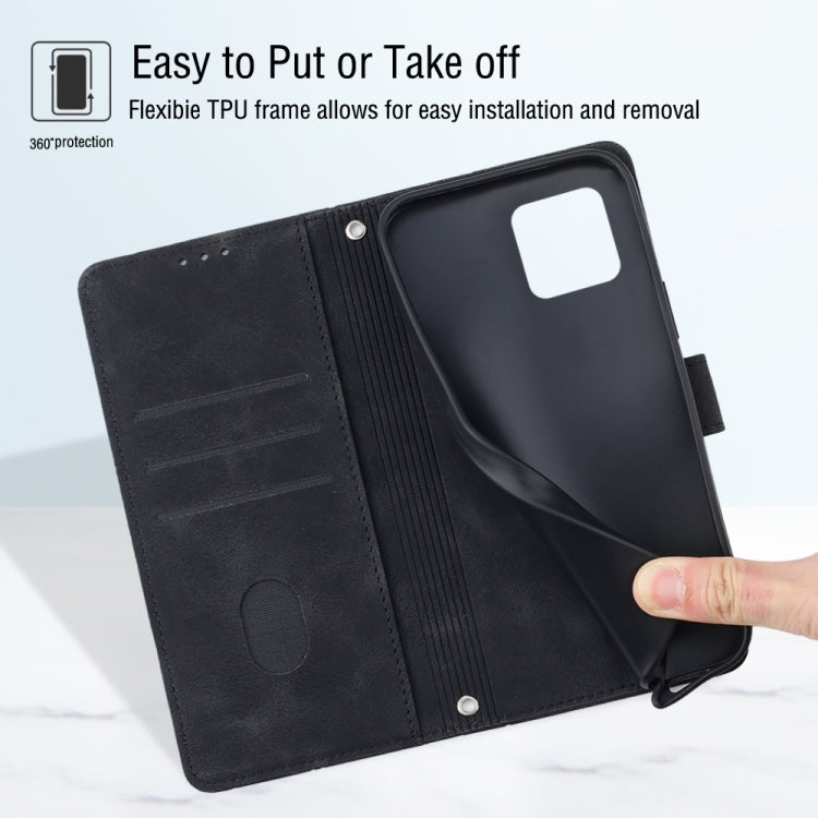 For Samsung Galaxy A03 164mm Global Skin-feel Embossed Leather Phone Case