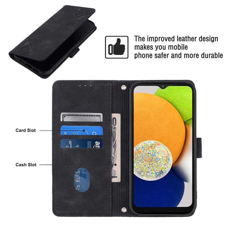For Samsung Galaxy A03 164mm Global Skin-feel Embossed Leather Phone Case
