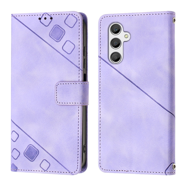 For Samsung Galaxy A24 4G Skin-feel Embossed Leather Phone Case