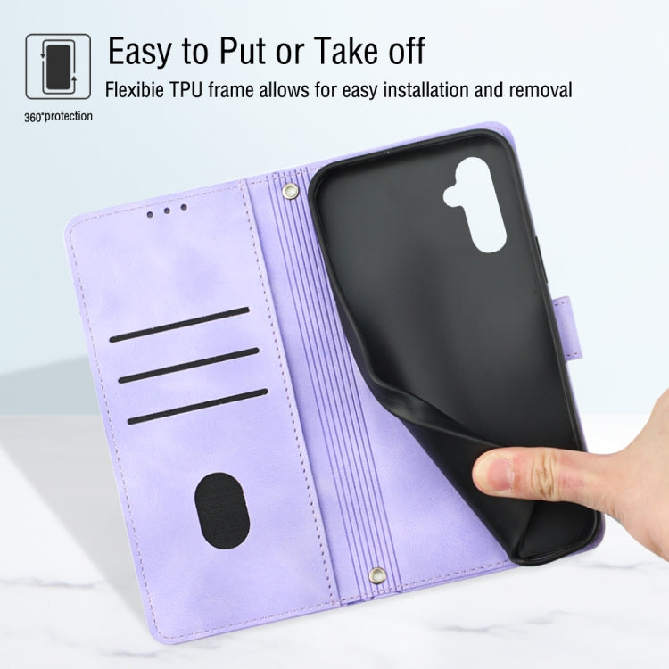 For Samsung Galaxy A24 4G Skin-feel Embossed Leather Phone Case