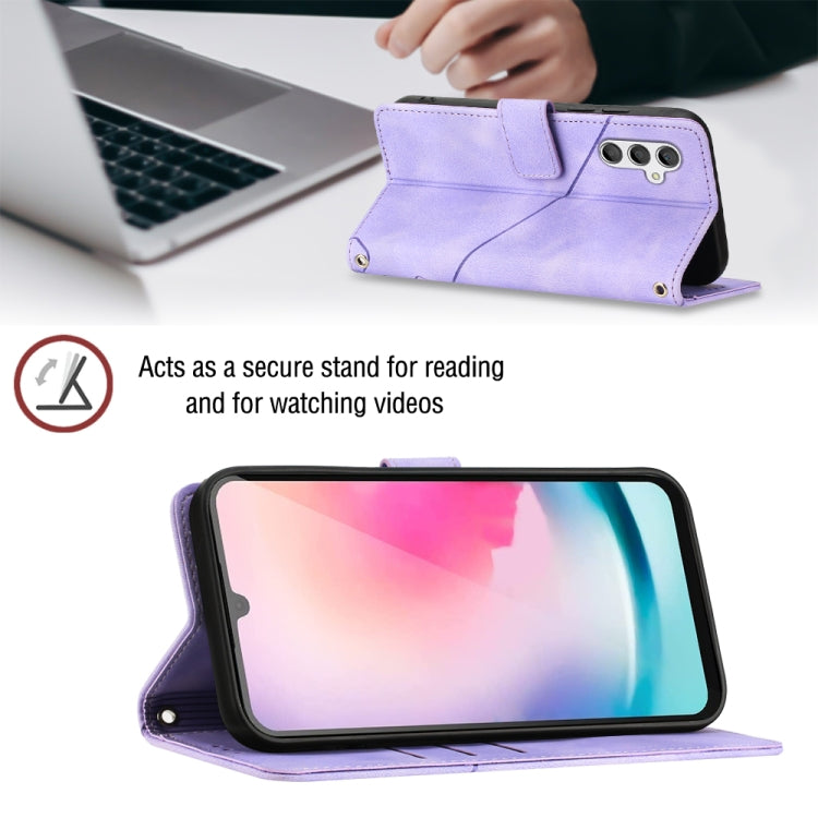 For Samsung Galaxy A24 4G Skin-feel Embossed Leather Phone Case