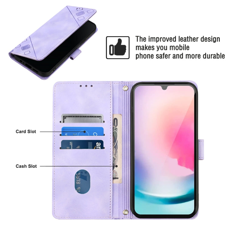For Samsung Galaxy A24 4G Skin-feel Embossed Leather Phone Case