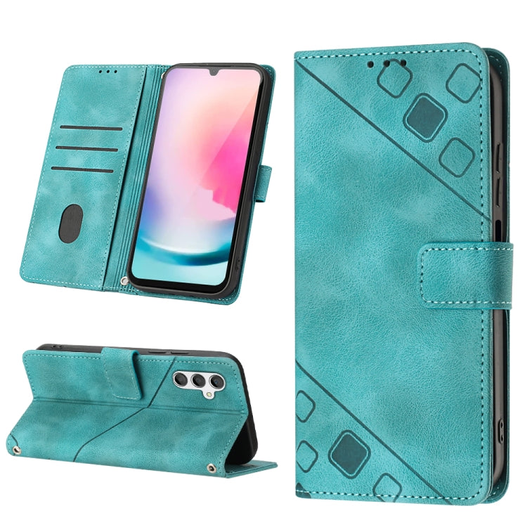 For Samsung Galaxy A24 4G Skin-feel Embossed Leather Phone Case