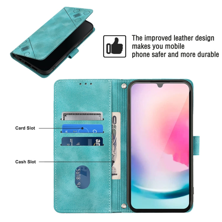For Samsung Galaxy A24 4G Skin-feel Embossed Leather Phone Case