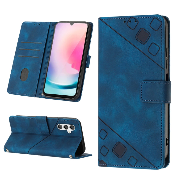 For Samsung Galaxy A24 4G Skin-feel Embossed Leather Phone Case