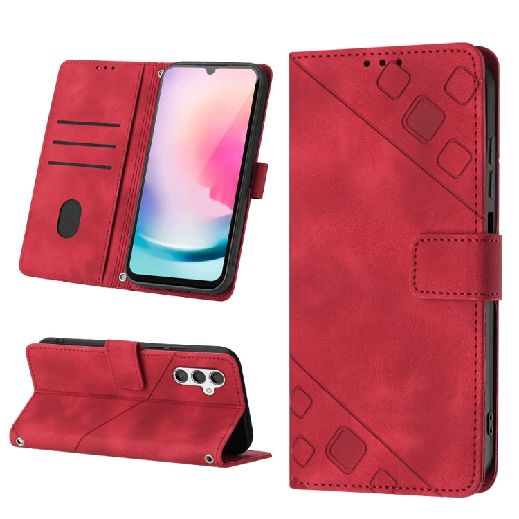 For Samsung Galaxy A24 4G Skin-feel Embossed Leather Phone Case