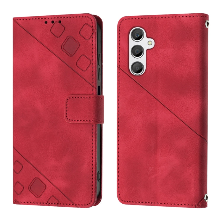For Samsung Galaxy A24 4G Skin-feel Embossed Leather Phone Case