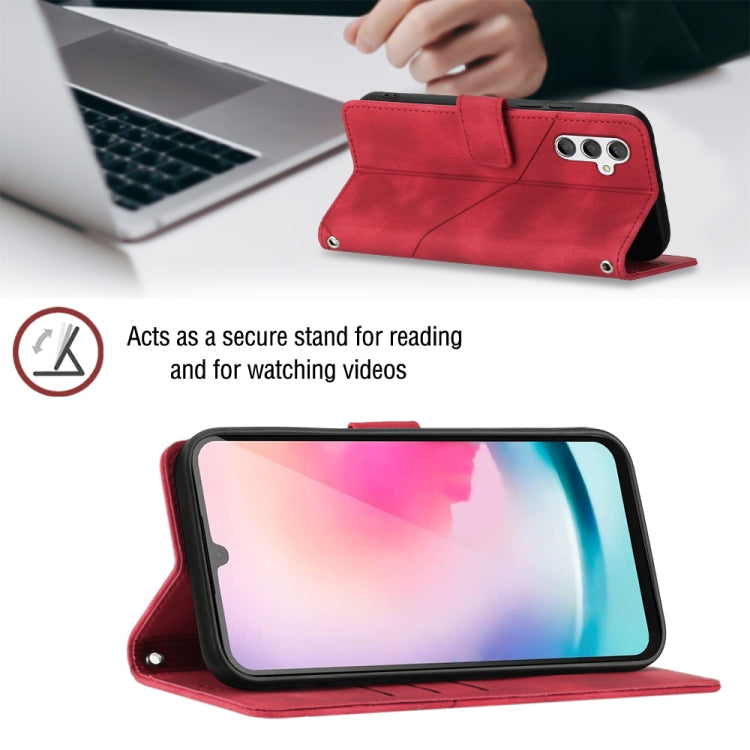For Samsung Galaxy A24 4G Skin-feel Embossed Leather Phone Case