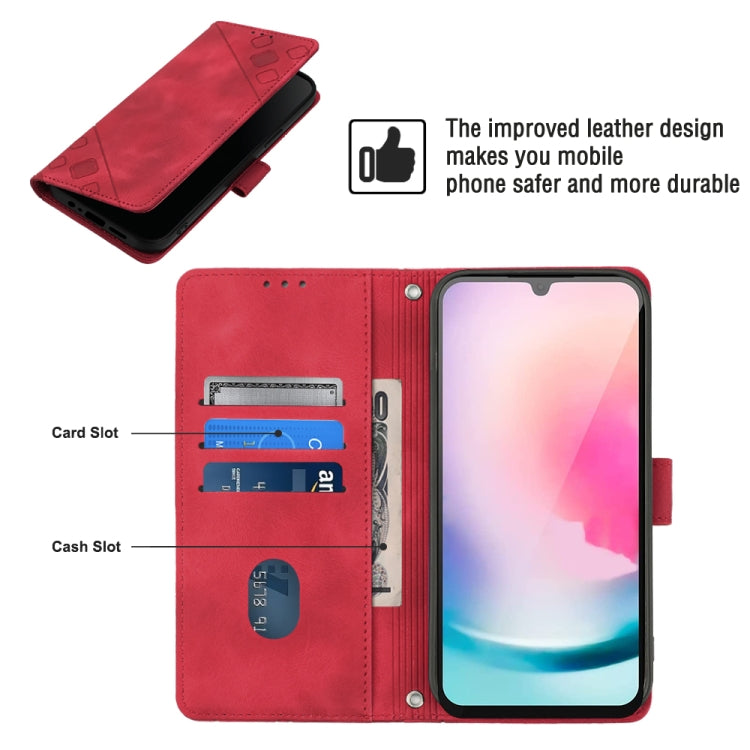 For Samsung Galaxy A24 4G Skin-feel Embossed Leather Phone Case