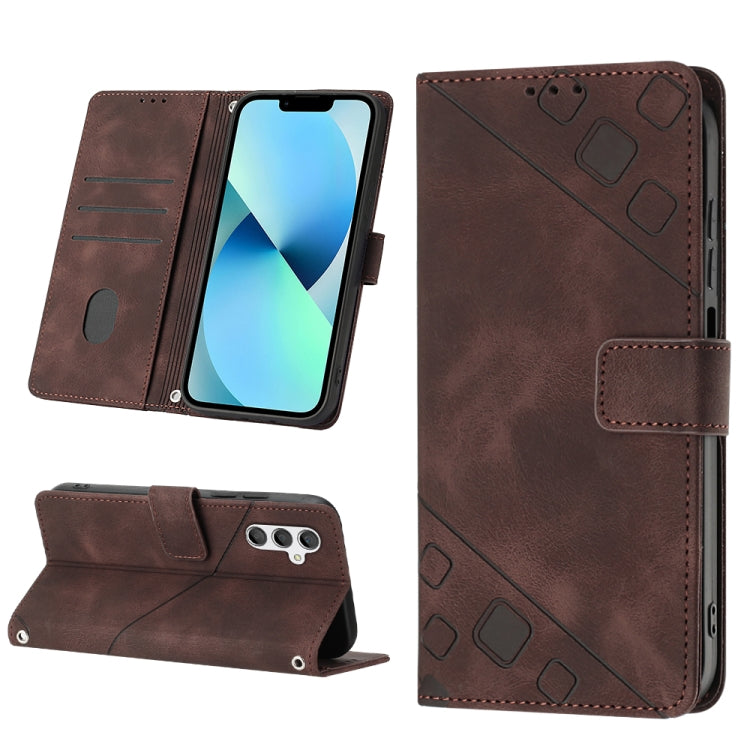 For Samsung Galaxy A24 4G Skin-feel Embossed Leather Phone Case