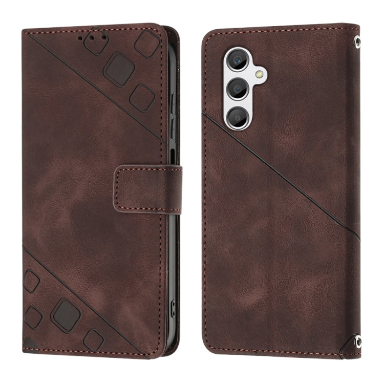 For Samsung Galaxy A24 4G Skin-feel Embossed Leather Phone Case