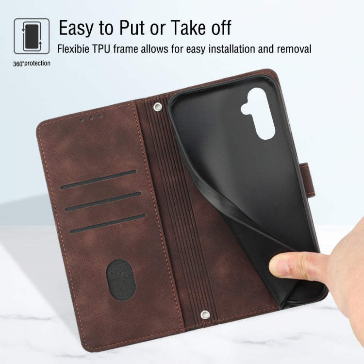 For Samsung Galaxy A24 4G Skin-feel Embossed Leather Phone Case