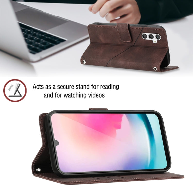For Samsung Galaxy A24 4G Skin-feel Embossed Leather Phone Case