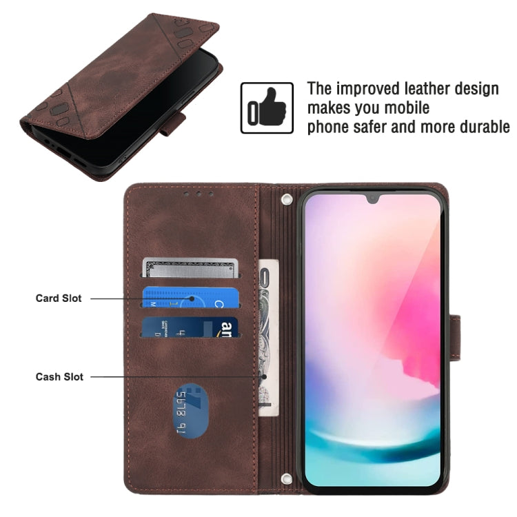 For Samsung Galaxy A24 4G Skin-feel Embossed Leather Phone Case