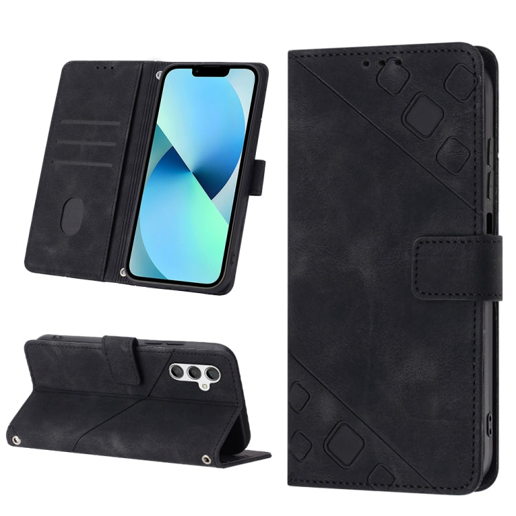 For Samsung Galaxy A24 4G Skin-feel Embossed Leather Phone Case