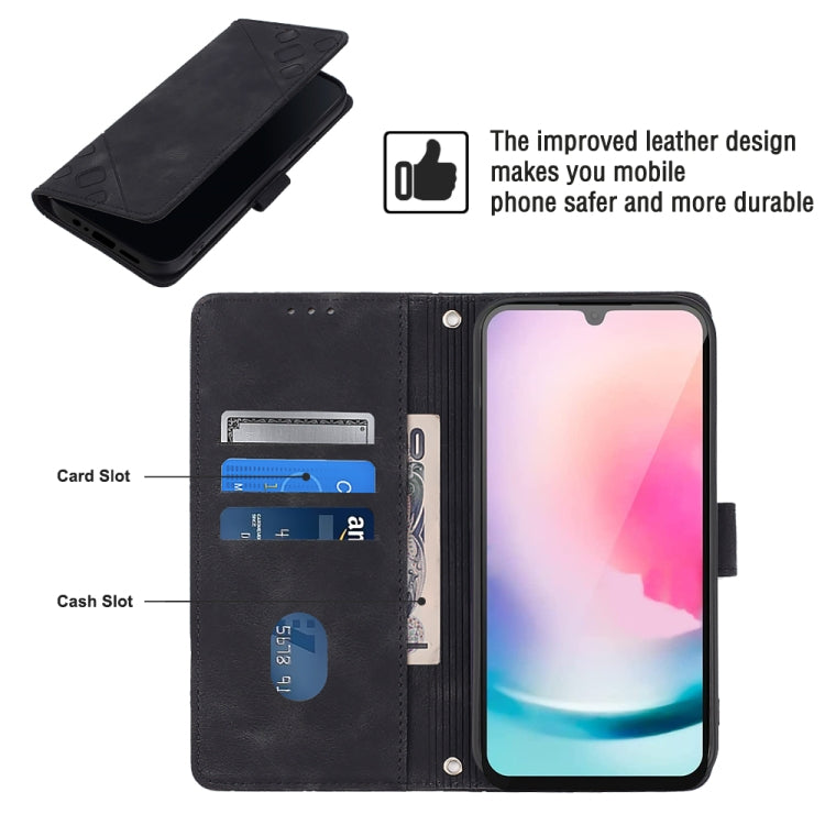 For Samsung Galaxy A24 4G Skin-feel Embossed Leather Phone Case