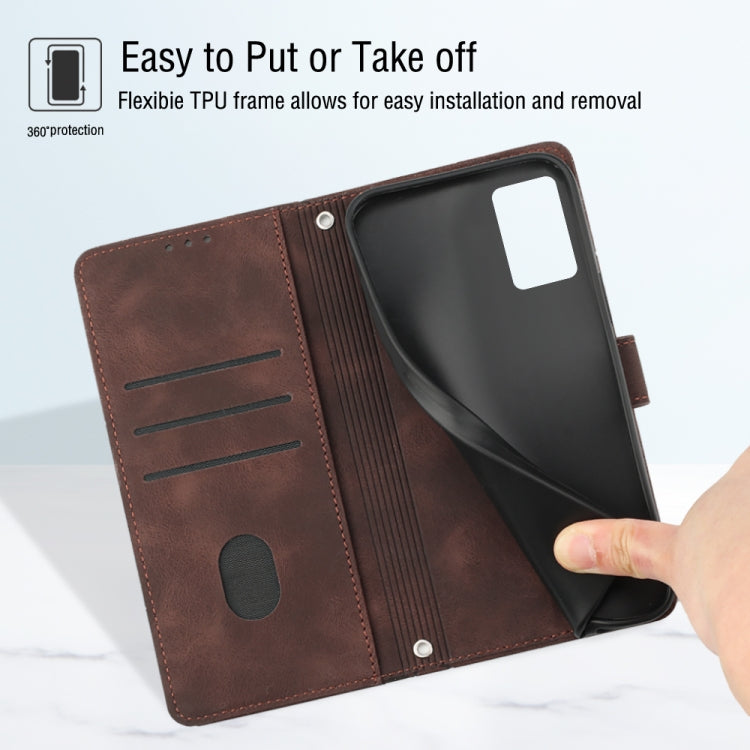Skin-feel Embossed Leather Phone Case For Xiaomi Poco X5 5G/Redmi Note 12 China/Redmi Note 12 Global