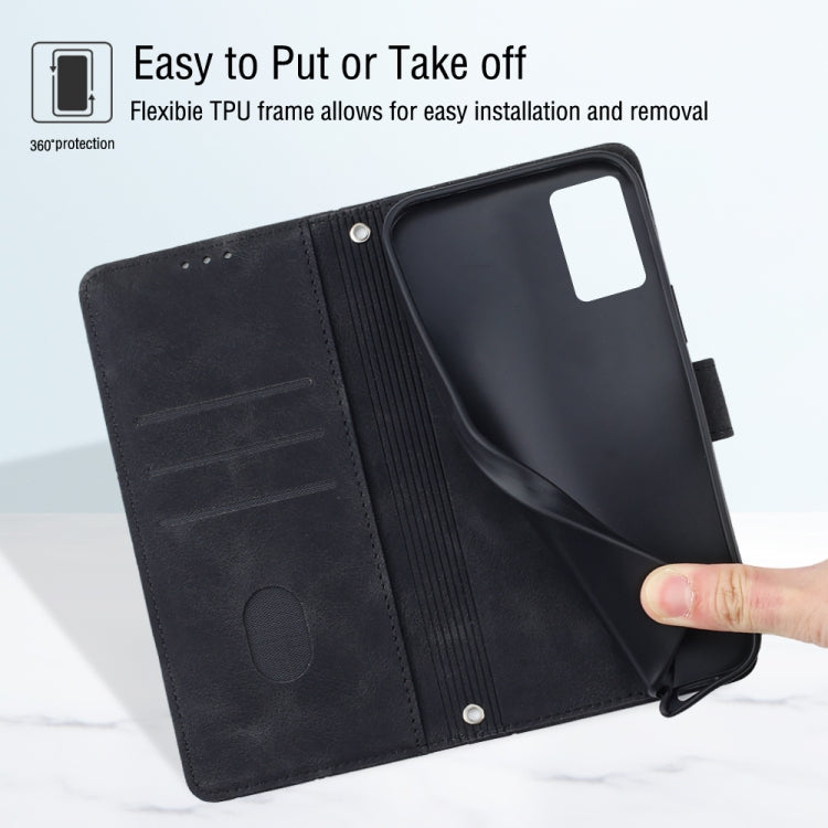 Skin-feel Embossed Leather Phone Case For Xiaomi Poco X5 5G/Redmi Note 12 China/Redmi Note 12 Global