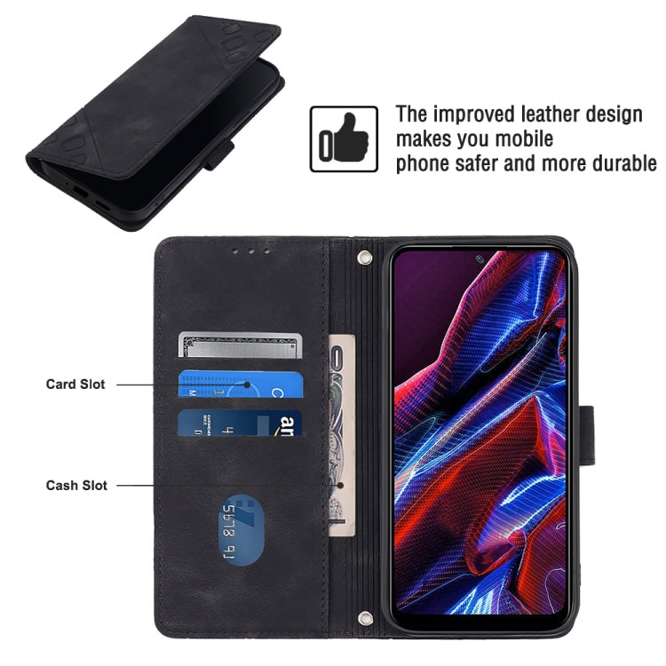 Skin-feel Embossed Leather Phone Case For Xiaomi Poco X5 5G/Redmi Note 12 China/Redmi Note 12 Global