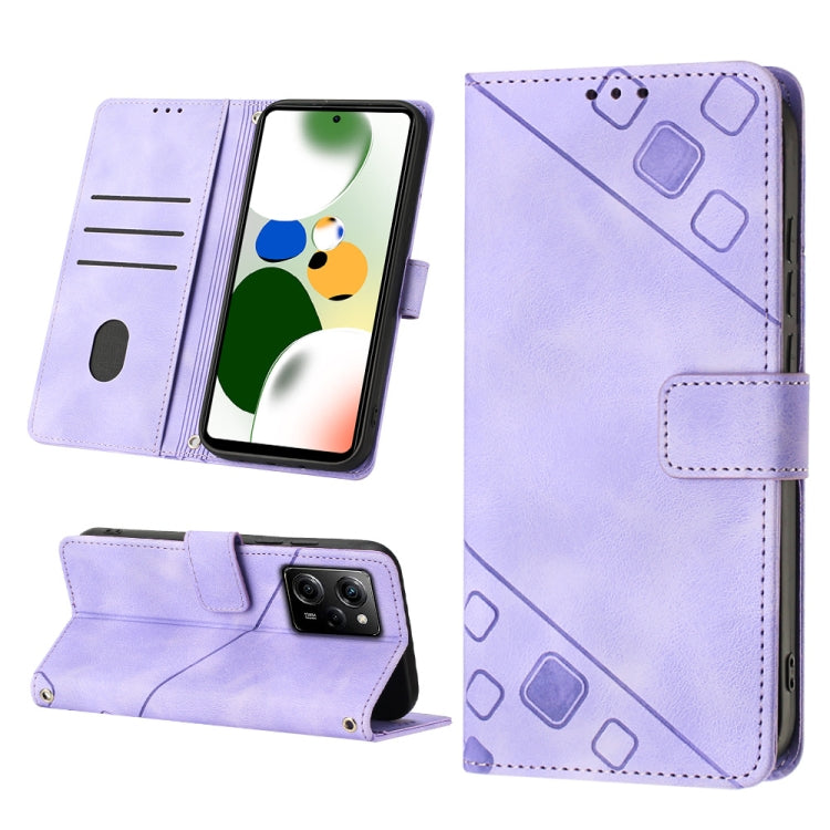 For Xiaomi Poco X5 Pro 5G/Redmi Note 12 Pro Speed Skin-feel Embossed Leather Phone Case