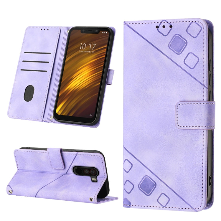 For Xiaomi Pocophone F1 Skin-feel Embossed Leather Phone Case