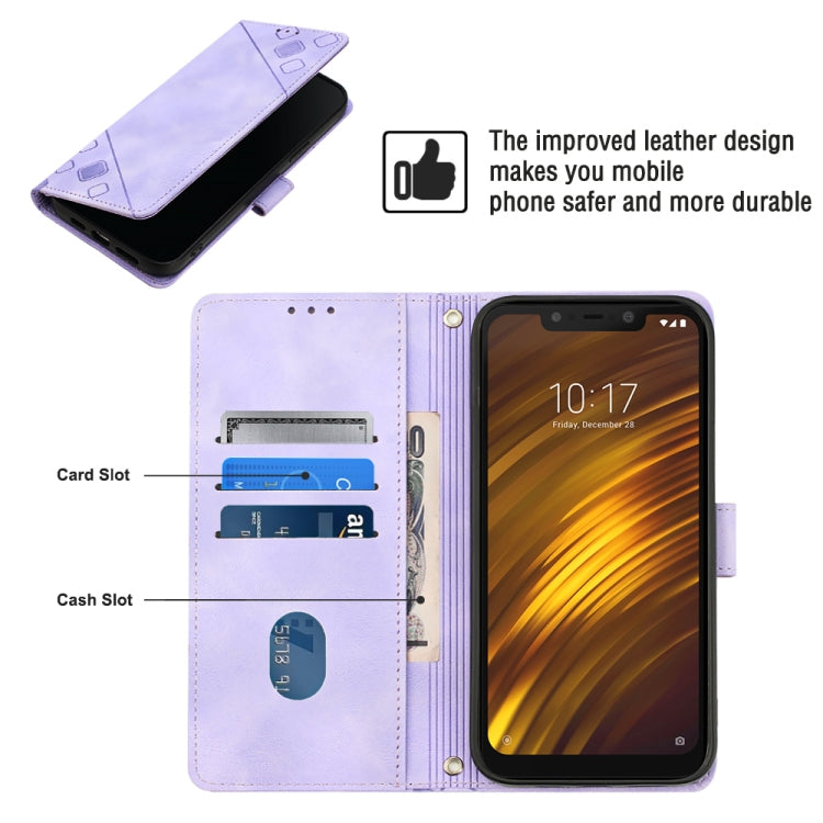 For Xiaomi Pocophone F1 Skin-feel Embossed Leather Phone Case