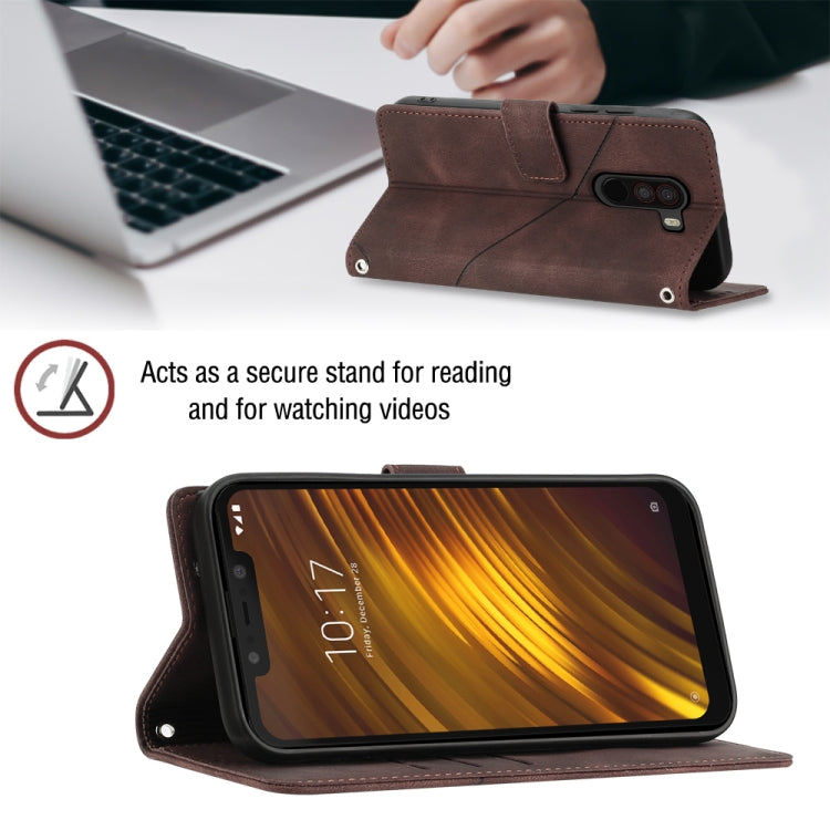 For Xiaomi Pocophone F1 Skin-feel Embossed Leather Phone Case