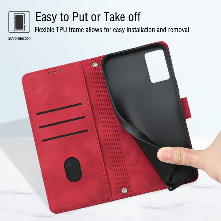 Skin-feel Embossed Leather Phone Case For Xiaomi Redmi Note 12 Pro 5G Global / Redmi Note 12 Pro 5G China