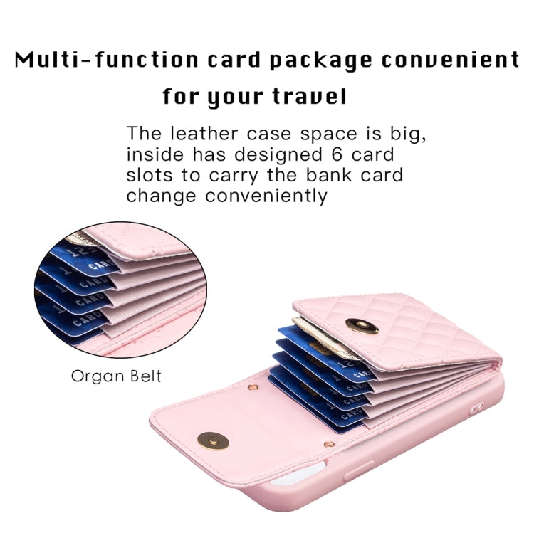 For iPhone 12 / 12 Pro Vertical Metal Buckle Wallet Rhombic Leather Phone Case