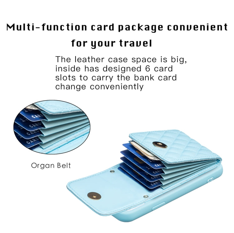 For iPhone 11 Pro Max Vertical Metal Buckle Wallet Rhombic Leather Phone Case