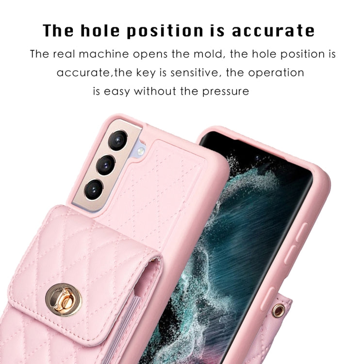 For Samsung Galaxy S21+ 5G Vertical Metal Buckle Wallet Rhombic Leather Phone Case