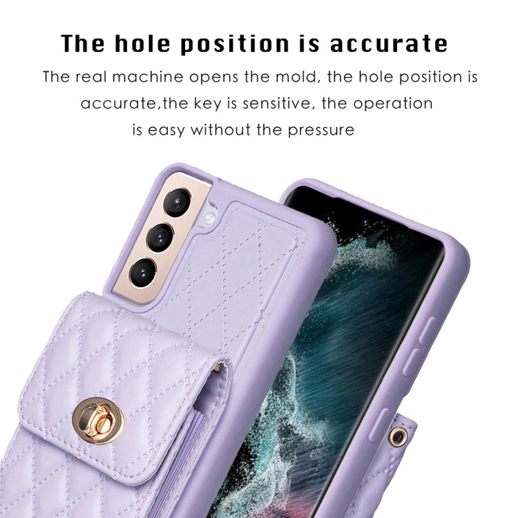 For Samsung Galaxy S21+ 5G Vertical Metal Buckle Wallet Rhombic Leather Phone Case