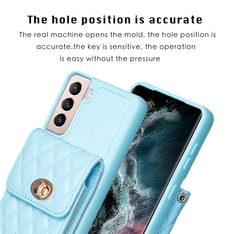 For Samsung Galaxy S21+ 5G Vertical Metal Buckle Wallet Rhombic Leather Phone Case