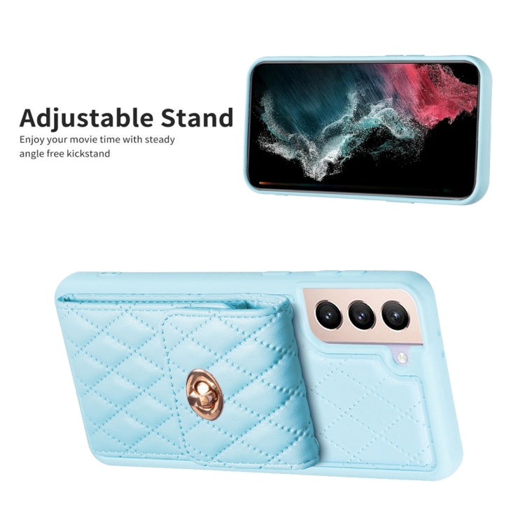 For Samsung Galaxy S21+ 5G Vertical Metal Buckle Wallet Rhombic Leather Phone Case