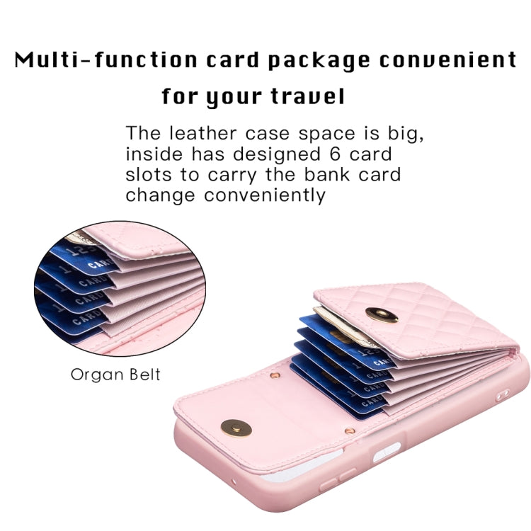 For Samsung Galaxy A14 4G / 5G Vertical Metal Buckle Wallet Rhombic Leather Phone Case