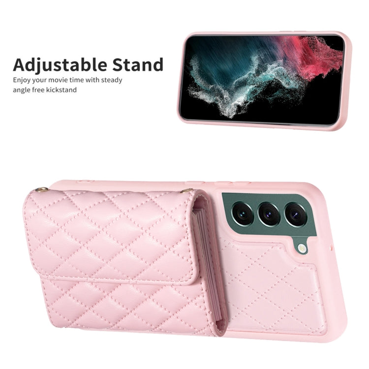 For Samsung Galaxy S22+ 5G Horizontal Wallet Rhombic Leather Phone Case
