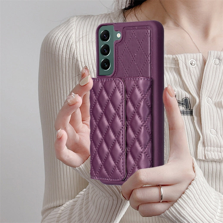 For Samsung Galaxy S22+ 5G Horizontal Wallet Rhombic Leather Phone Case